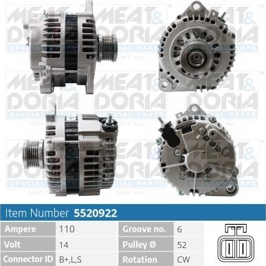 Meat & Doria 5520922 - Ģenerators autospares.lv