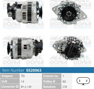 Meat & Doria 5520063 - Alternator www.autospares.lv