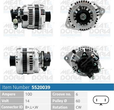 Meat & Doria 5520039 - Alternator www.autospares.lv