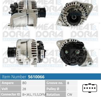 Meat & Doria 5610066 - Генератор www.autospares.lv