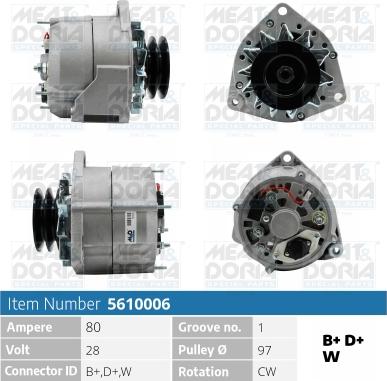 Meat & Doria 5610006 - Alternator www.autospares.lv