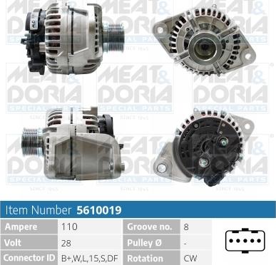 Meat & Doria 5610019 - Генератор www.autospares.lv