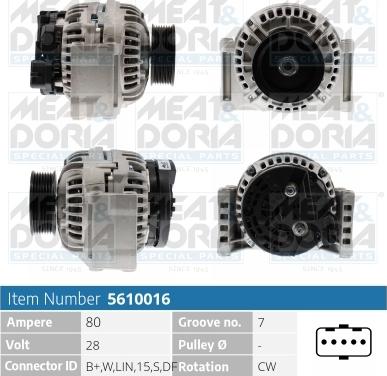 Meat & Doria 5610016 - Генератор www.autospares.lv