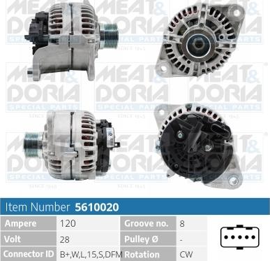 Meat & Doria 5610020 - Генератор www.autospares.lv