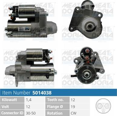 Meat & Doria 5014038 - Starteris autospares.lv