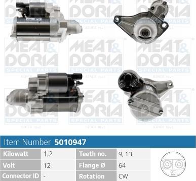 Meat & Doria 5010947 - Starteris www.autospares.lv