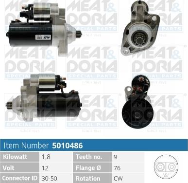 Meat & Doria 5010486 - Starteris autospares.lv