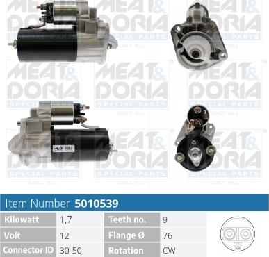 Meat & Doria 5010539 - Starteris www.autospares.lv