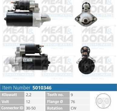 Meat & Doria 5010346 - Starteris autospares.lv