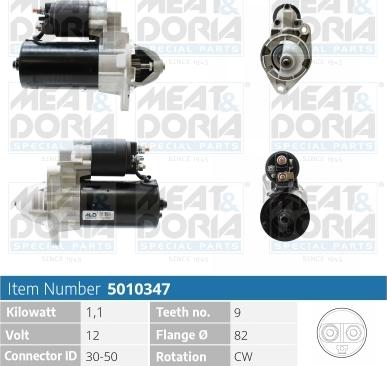 Meat & Doria 5010347 - Starteris www.autospares.lv