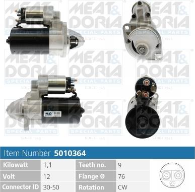 Meat & Doria 5010364 - Стартер www.autospares.lv