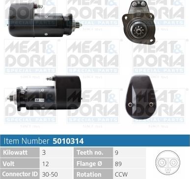 Meat & Doria 5010314 - Starteris www.autospares.lv