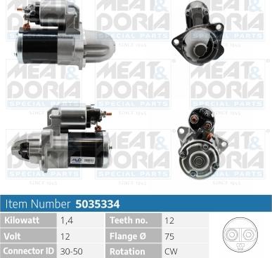 Meat & Doria 5035334 - Starteris autospares.lv