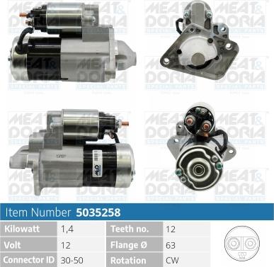 Meat & Doria 5035258 - Starter www.autospares.lv