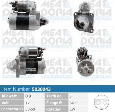 Meat & Doria 5030043 - Starteris www.autospares.lv