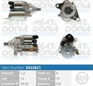 Meat & Doria 5033821 - Starteris autospares.lv