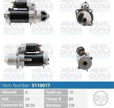 Meat & Doria 5110017 - Starteris www.autospares.lv