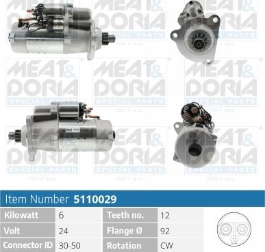 Meat & Doria 5110029 - Starteris autospares.lv