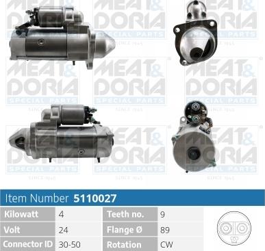 Meat & Doria 5110027 - Starteris www.autospares.lv