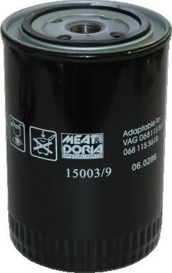 Meat & Doria 15003/9 - Eļļas filtrs www.autospares.lv