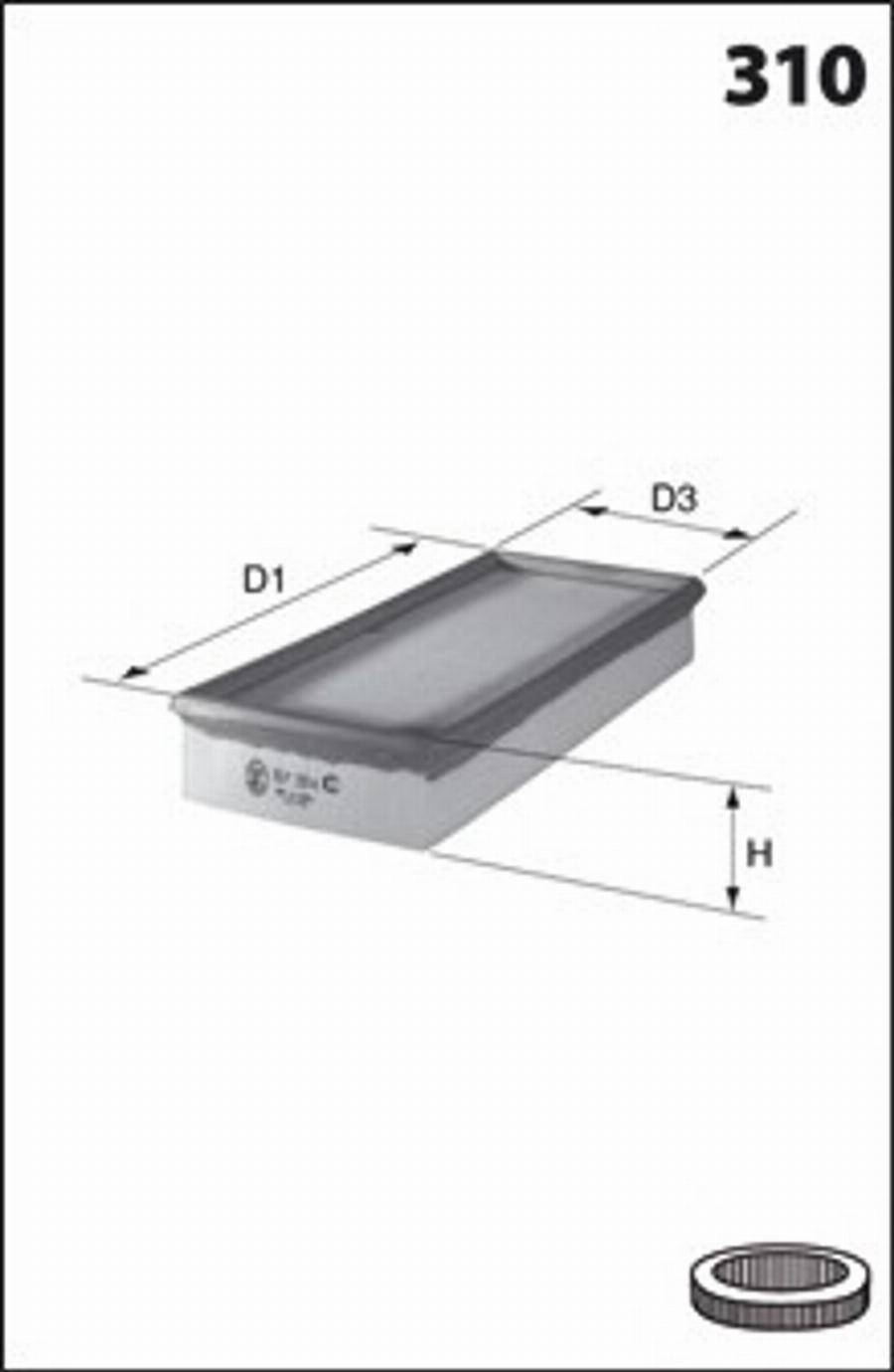 Mecafilter 190 - Gaisa filtrs autospares.lv