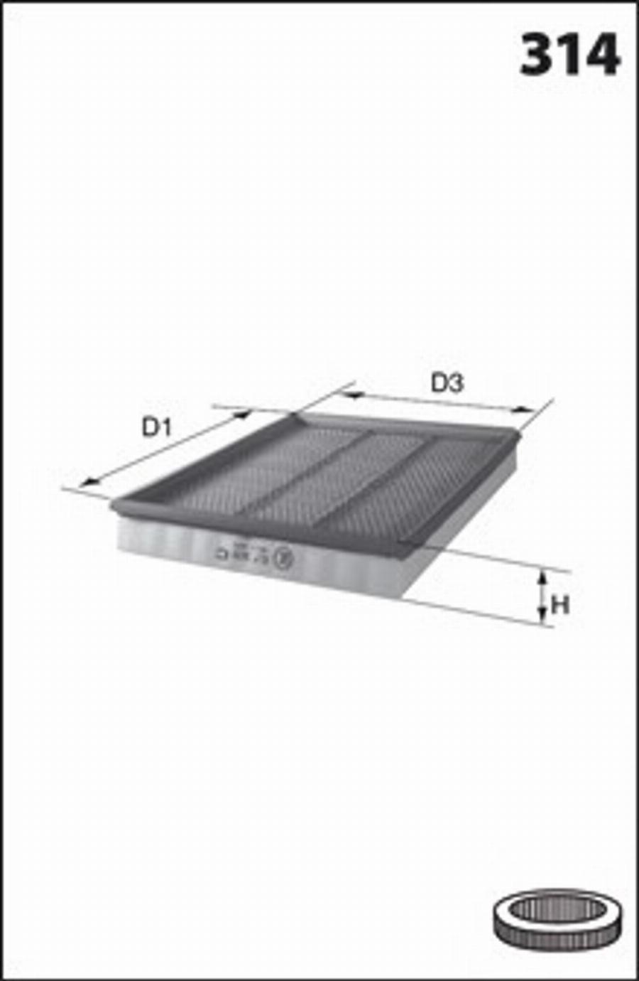 Mecafilter 141 - Air Filter, engine www.autospares.lv