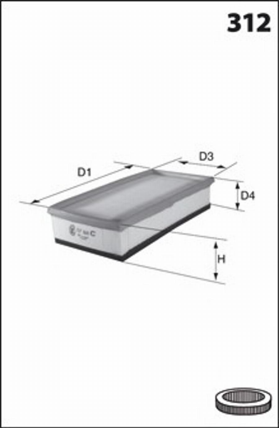 Mecafilter 219 - Gaisa filtrs www.autospares.lv