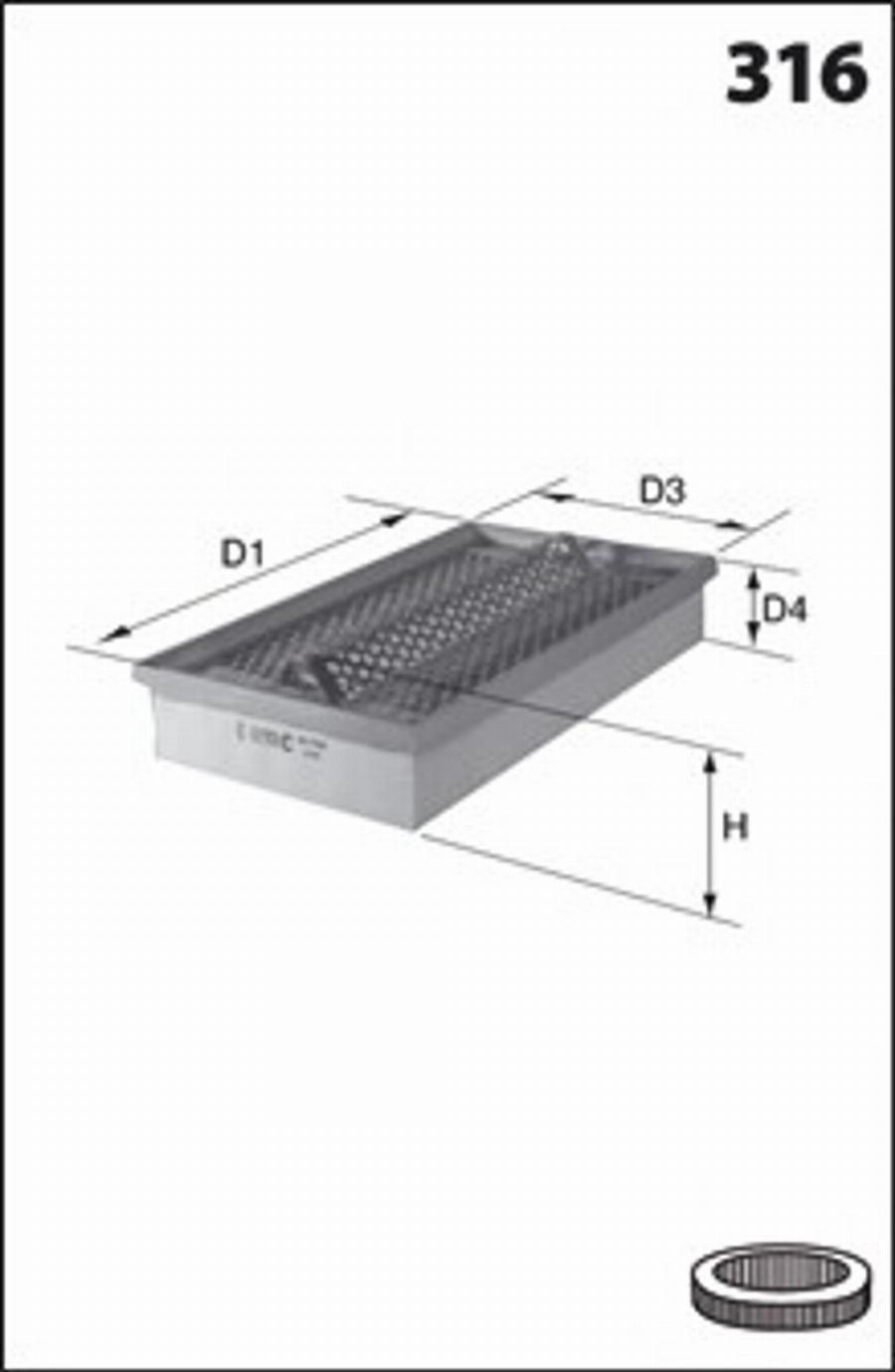 Mecafilter 223 - Gaisa filtrs www.autospares.lv