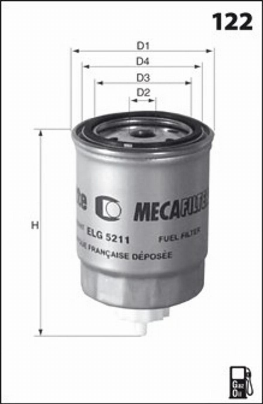 Mecafilter G12 - Degvielas filtrs autospares.lv