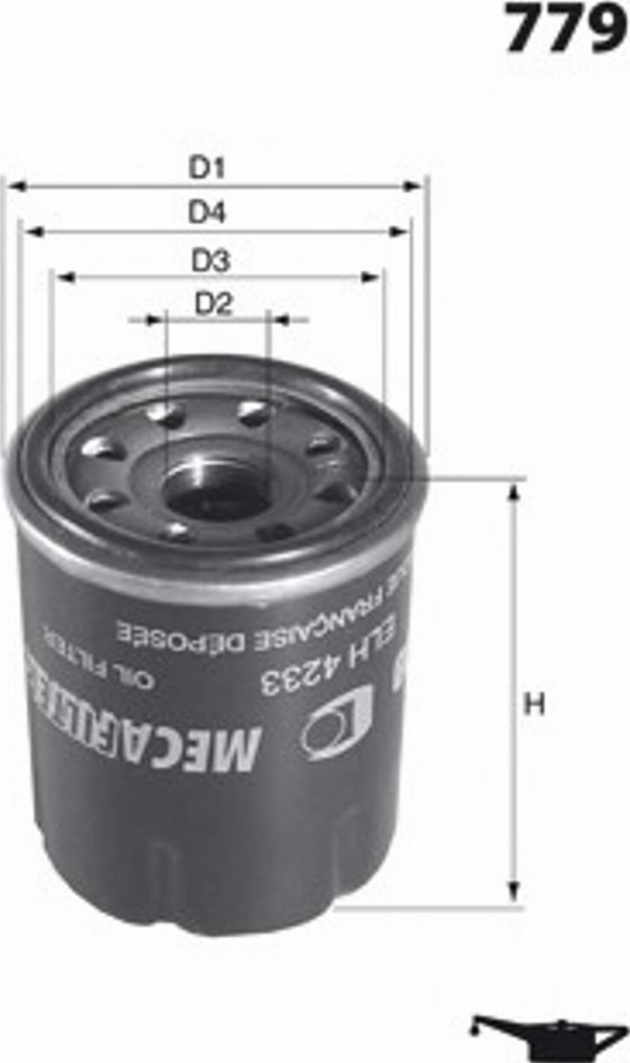 Mecafilter H61 - Eļļas filtrs autospares.lv