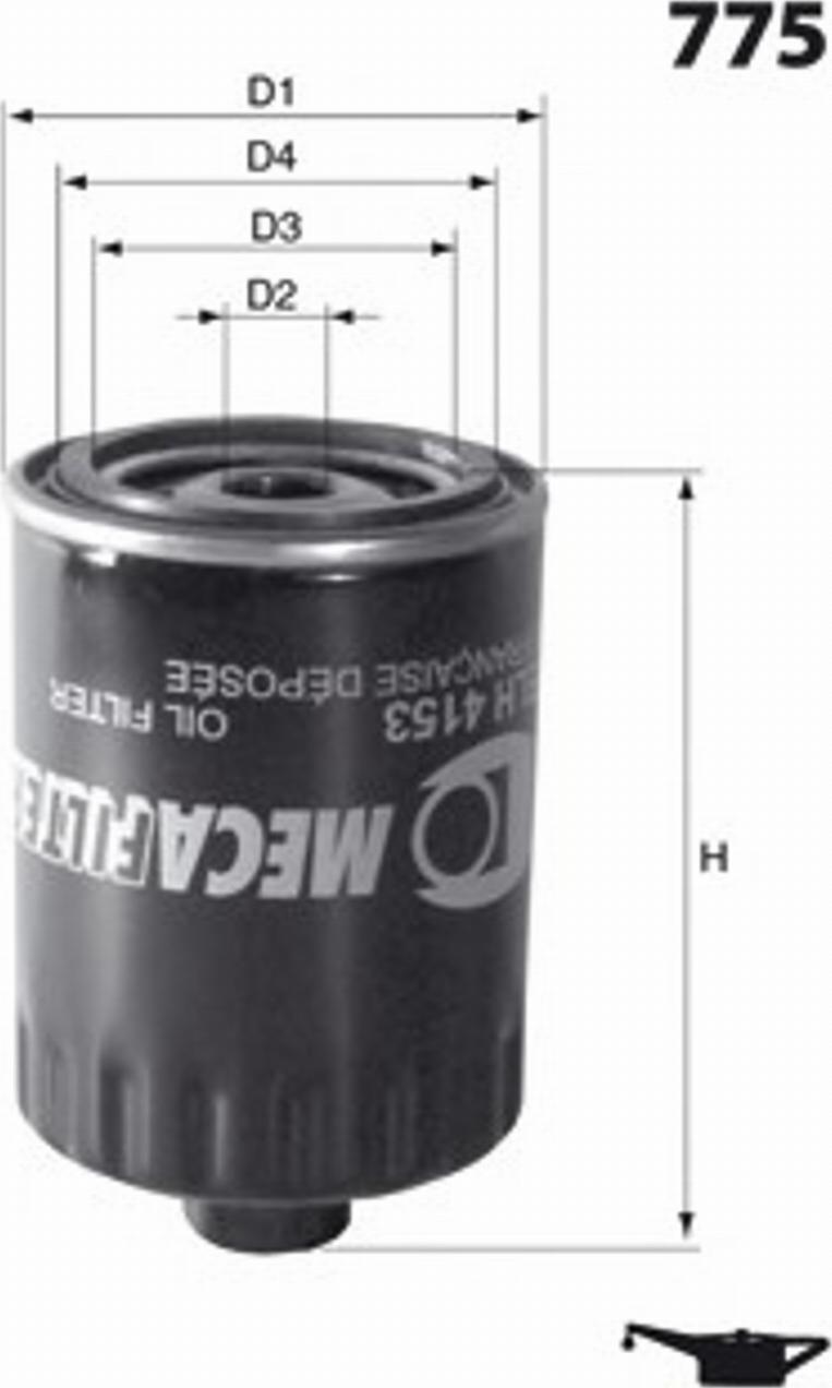 Mecafilter H36 - Oil Filter www.autospares.lv