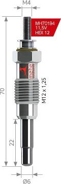 MEHA AUTOMOTIVE MH70194 - Kvēlsvece autospares.lv