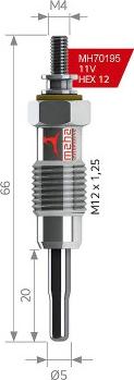 MEHA AUTOMOTIVE MH70195 - Glow Plug www.autospares.lv