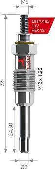 MEHA AUTOMOTIVE MH70183 - Glow Plug www.autospares.lv