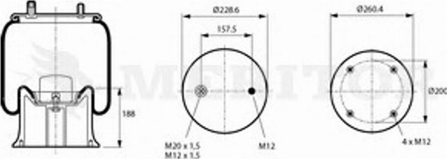 Meritor 212 26 039 - Suspension Strut, pneumatic suspension www.autospares.lv