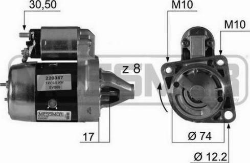 Messmer 220387A - Starter www.autospares.lv