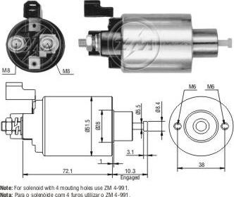 Messmer ZM991 - Solenoid Switch, starter www.autospares.lv