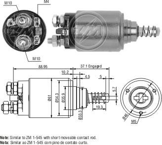 Messmer ZM545 - Solenoid Switch, starter www.autospares.lv