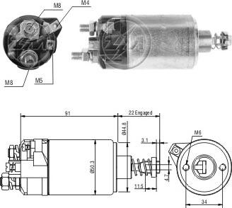 Messmer ZM525 - Ievilcējrelejs, Starteris autospares.lv