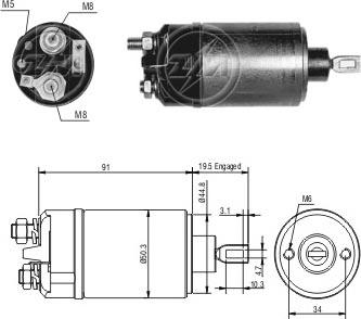 Messmer ZM526 - Solenoid Switch, starter www.autospares.lv