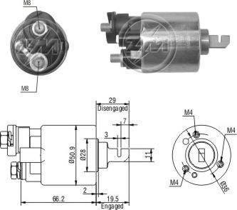 Messmer ZM608 - Solenoid Switch, starter www.autospares.lv