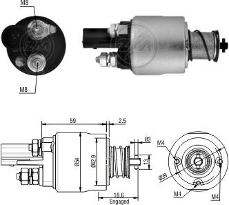 Messmer ZM1498 - Ievilcējrelejs, Starteris www.autospares.lv