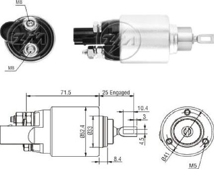 Messmer ZM8381 - Ievilcējrelejs, Starteris autospares.lv