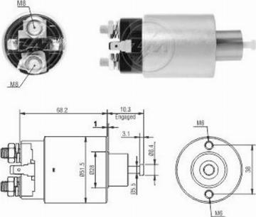 Messmer ZM3995 - Тяговое реле, соленоид, стартер www.autospares.lv