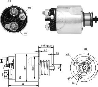 Messmer ZM7492 - Ievilcējrelejs, Starteris www.autospares.lv