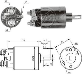 Messmer ZM780 - Тяговое реле, соленоид, стартер www.autospares.lv