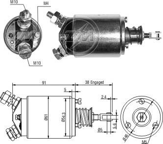 Messmer ZM733 - Solenoid Switch, starter www.autospares.lv