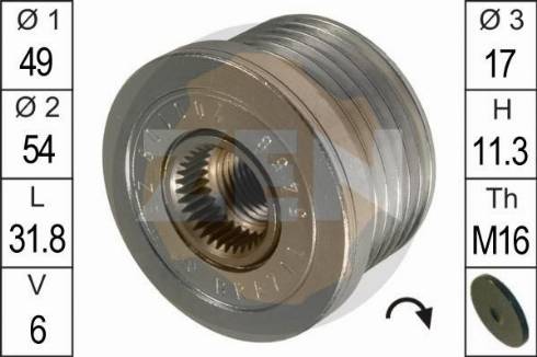 Messmer ZN5458 - Шкив генератора, муфта www.autospares.lv