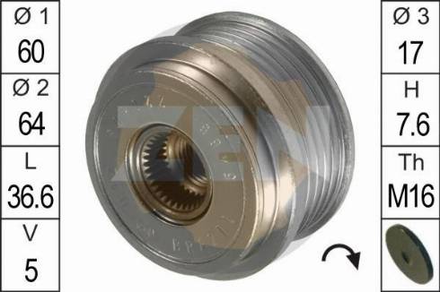 Messmer ZN5466 - Piedziņas skriemelis, Ģenerators www.autospares.lv