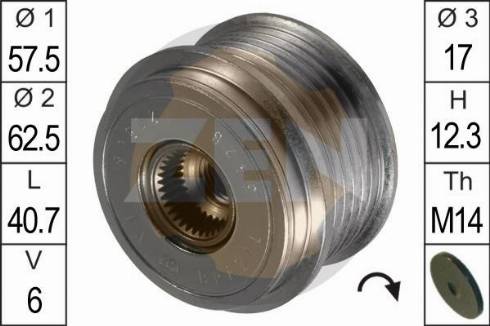 Messmer ZN5428 - Шкив генератора, муфта www.autospares.lv